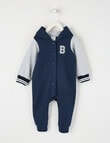 Teeny Weeny All In One Hooded Romper, Navy product photo