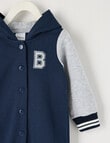 Teeny Weeny All In One Hooded Romper, Navy product photo View 03 S