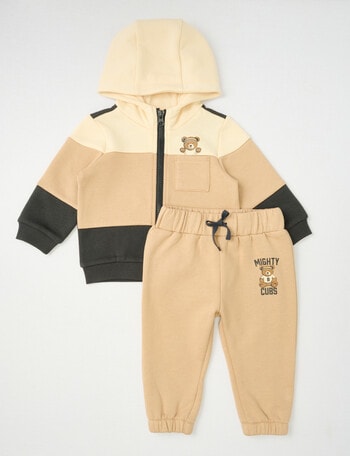 Teeny Weeny Colour Blocked Tracksuit, Cream product photo