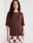 Zest Mesh Knitwear Jumper, Chocolate product photo View 05 S