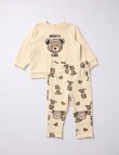 Teeny Weeny Teddy Sweatshirt & Legging Set, Chalk product photo