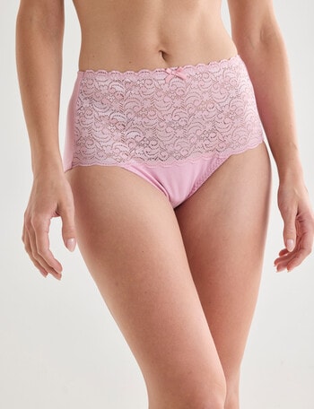 Lyric Cotton & Lace Top Full Brief, Peony product photo