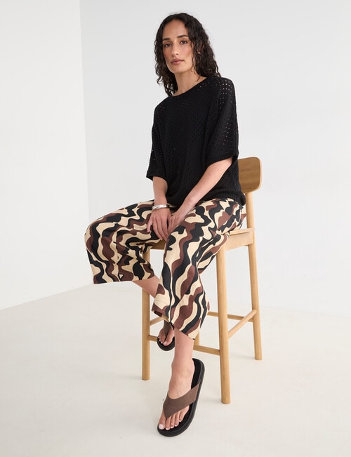 Zest Mesh Knitwear Jumper, Black product photo View 05 L