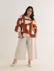 Studio Curve Linen Blend Ruffle Cuff Top, Rust Graphic product photo View 03 S