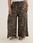 Studio Curve Linen Blend Palazzo Pant, Rainforest Print product photo