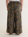 Studio Curve Linen Blend Palazzo Pant, Rainforest Print product photo View 02 S