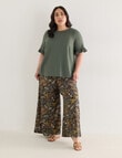 Studio Curve Linen Blend Palazzo Pant, Rainforest Print product photo View 03 S