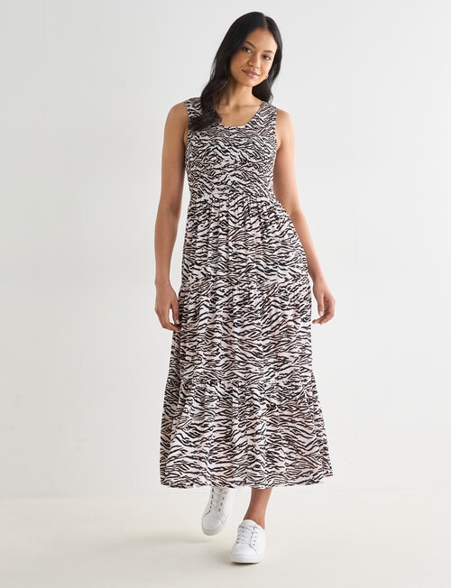Whistle Shirred Front Dress, Zebra product photo View 03 L