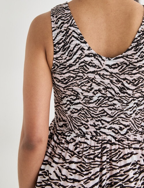 Whistle Shirred Front Dress, Zebra product photo View 06 L
