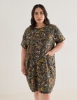 Studio Curve Linen Blend Pocket Front Dress, Rainforest Print product photo