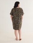 Studio Curve Linen Blend Pocket Front Dress, Rainforest Print product photo View 02 S
