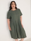 Studio Curve Linen Blend Panelled Dress, Thyme product photo