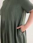 Studio Curve Linen Blend Panelled Dress, Thyme product photo View 04 S