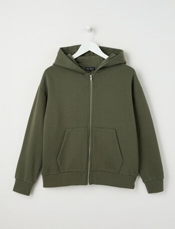 No Issue Front Zip Oversize Hoodie, Khaki product photo
