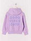 Mac & Ellie Good Vibes Pull On Hoodie, Lilac product photo View 02 S