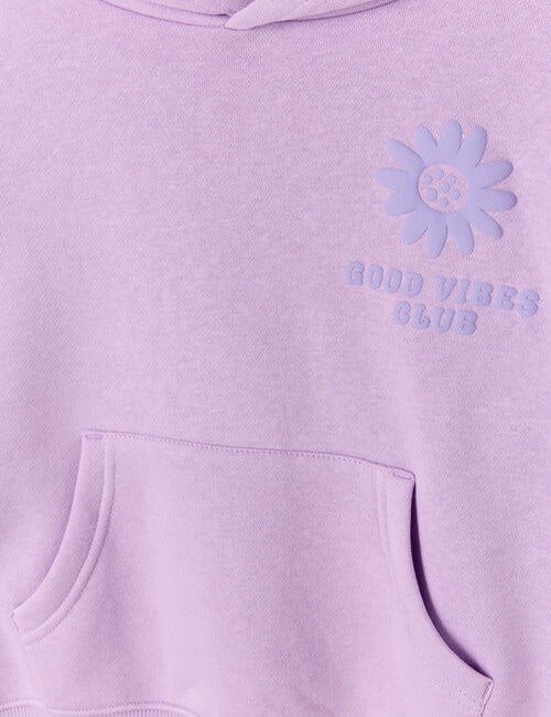 Mac & Ellie Good Vibes Pull On Hoodie, Lilac product photo View 03 L