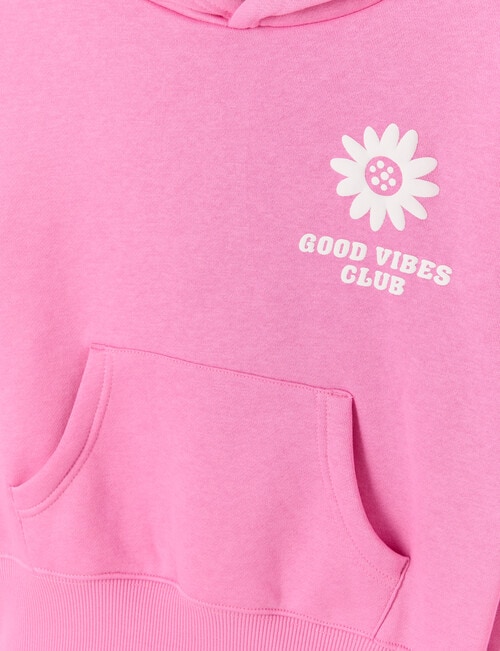 Mac & Ellie Good Vibes Pull On Hoodie, Candy Pink product photo View 03 L