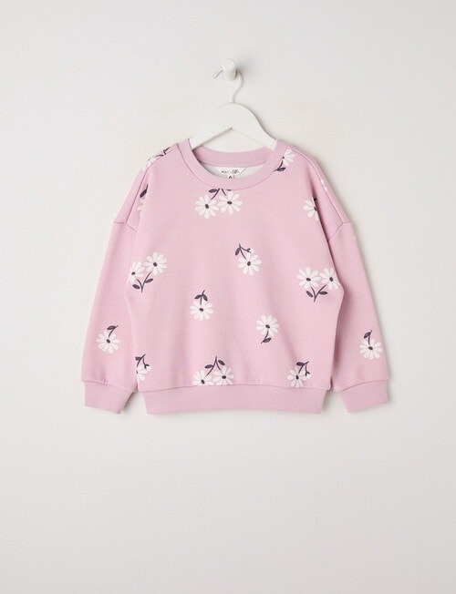 Mac & Ellie Daisy Crew Neck Sweatshirt, Dusty Lilac product photo