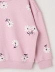 Mac & Ellie Daisy Crew Neck Sweatshirt, Dusty Lilac product photo View 02 S