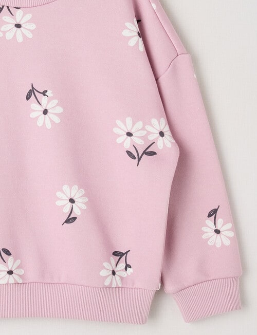 Mac & Ellie Daisy Crew Neck Sweatshirt, Dusty Lilac product photo View 02 L