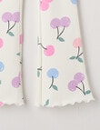 Mac & Ellie Cherries Flare Rib Fleece Leggings, Vanilla product photo View 02 S