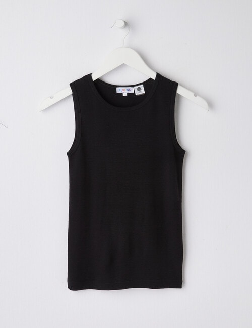 Blue Ink Merino Singlet, Black, 8-14 product photo