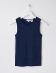 Blue Ink Merino Singlet, Navy, 8-14 product photo
