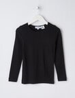 Blue Ink Merino Long Sleeve Top, Black, 2-7 product photo