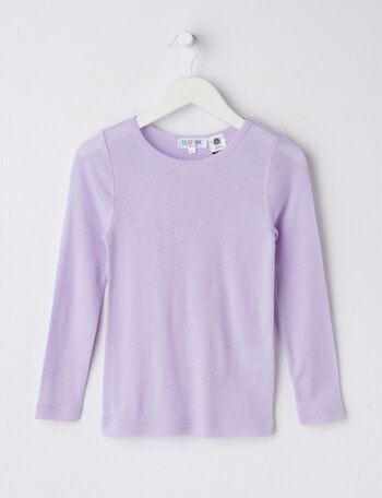 Blue Ink Merino Long Sleeve Top, Soft Lilac, 2-7 product photo