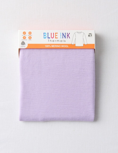 Blue Ink Merino Long Sleeve Top, Soft Lilac, 2-7 product photo View 02 L