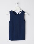 Blue Ink Merino Singlet, Navy, 2-7 product photo