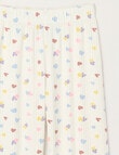Sleep Mode Hearts Rib Long PJ Set, Vanilla, 2-8 product photo View 03 S