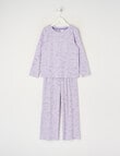 Sleep Mode Bunny Rib Long PJ Set, Lilac, 2-8 product photo