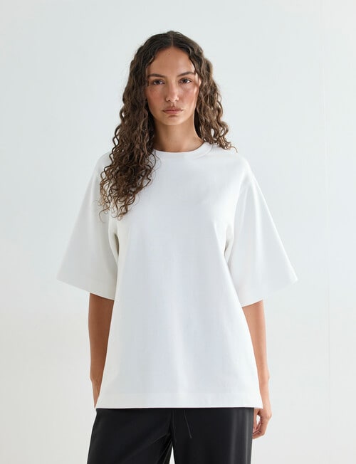 Mineral Boxy Oversize Short Sleeve Tee, Ivory product photo