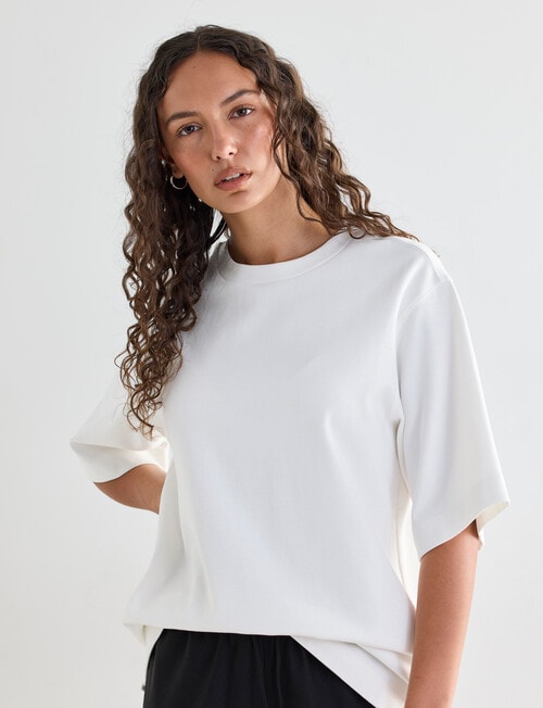 Mineral Boxy Oversize Short Sleeve Tee, Ivory product photo View 04 L