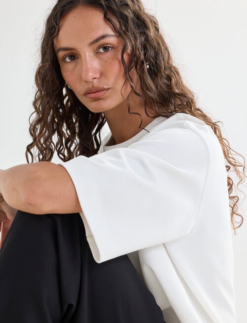 Mineral Boxy Oversize Short Sleeve Tee, Ivory product photo View 08 L