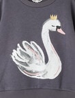 Mac & Ellie Swan Crew Neck Sweatshirt, Charcoal product photo View 03 S
