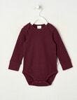 Teeny Weeny Rib Essentials Long-Sleeve Bodysuit, Cherry product photo