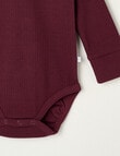 Teeny Weeny Rib Essentials Long-Sleeve Bodysuit, Cherry product photo View 03 S