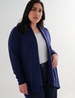 North South Curve Merino Blend Shawl Collar Cardigan, Midnight product photo