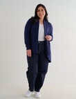 North South Curve Merino Blend Shawl Collar Cardigan, Midnight product photo View 03 S