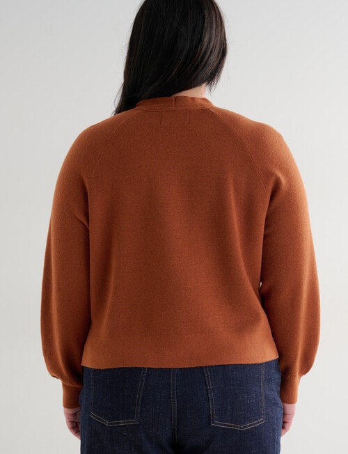 North South Curve Merino Blend Button Through Cardigan, Nutshell product photo View 02 L