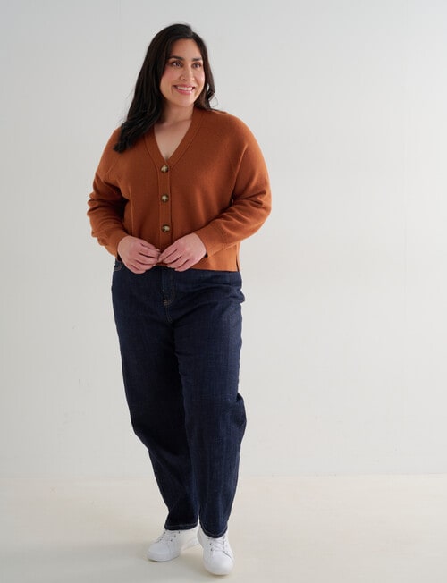 North South Curve Merino Blend Button Through Cardigan, Nutshell product photo View 03 L