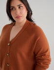 North South Curve Merino Blend Button Through Cardigan, Nutshell product photo View 04 S