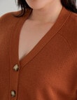 North South Curve Merino Blend Button Through Cardigan, Nutshell product photo View 06 S