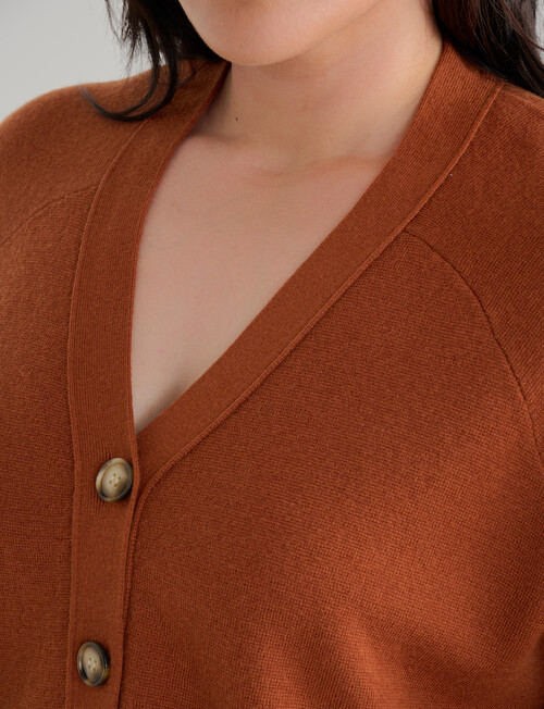 North South Curve Merino Blend Button Through Cardigan, Nutshell product photo View 06 L