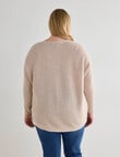 North South Curve Merino Blend Rib Knit Sweater, Latte Marle product photo View 02 S
