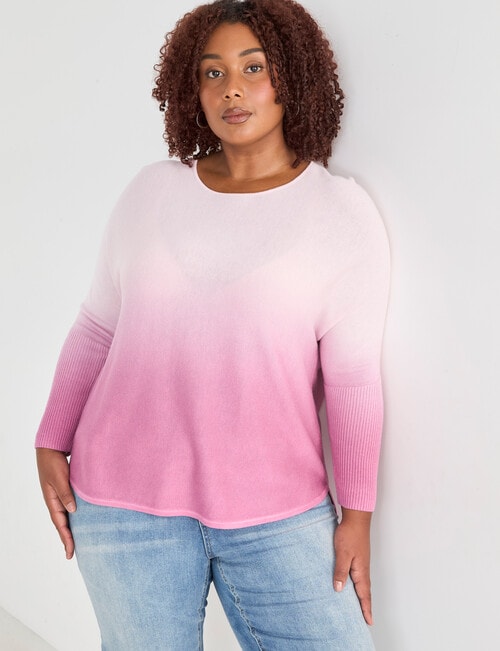 North South Curve Merino Blend Curve Hem Jumper, Blush Ombre product photo