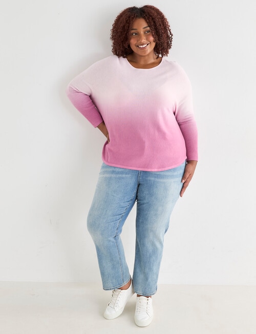 North South Curve Merino Blend Curve Hem Jumper, Blush Ombre product photo View 03 L