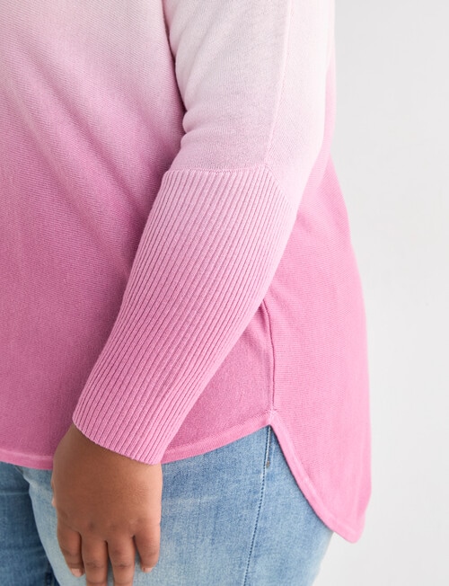 North South Curve Merino Blend Curve Hem Jumper, Blush Ombre product photo View 06 L